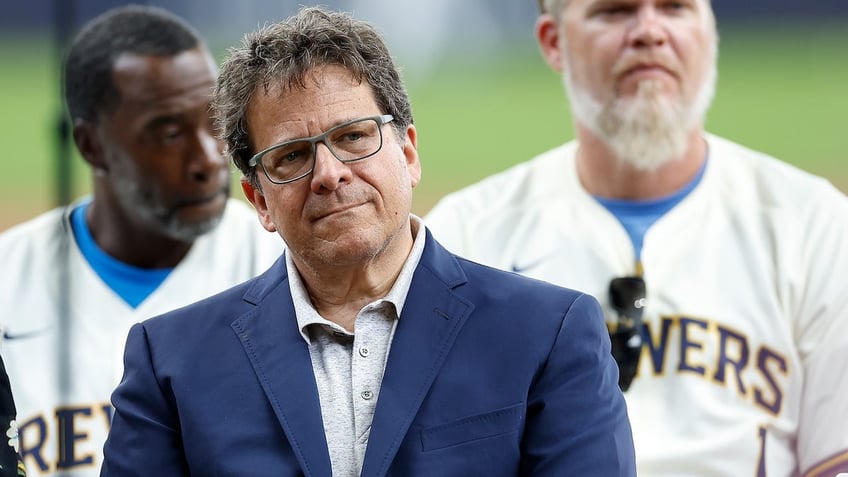 Mark Attanasio owner of the Milwaukee Brewers during the Ryan Braun Walk of Fame Ceremony at American Family Field on July 28, 2024 in Milwaukee, Wisconsin.