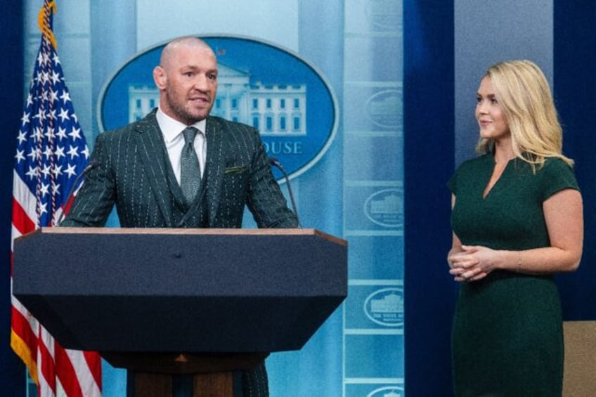 Mixed martial arts fighter Conor McGregor visits the White House and speaks to reporters a