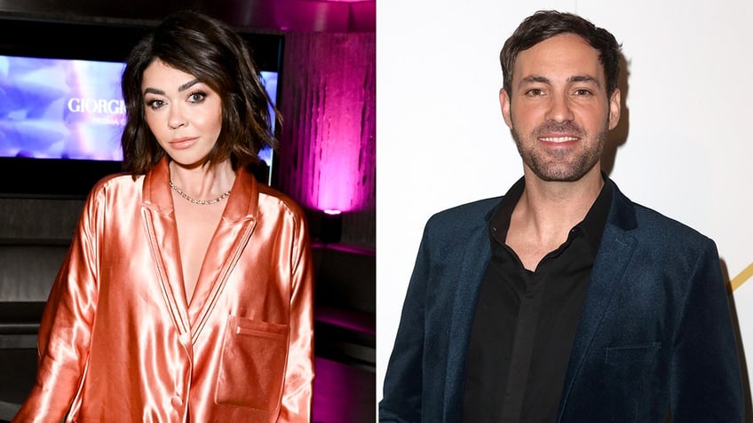 side by side photos of Sarah Hyland and Jeff Dye