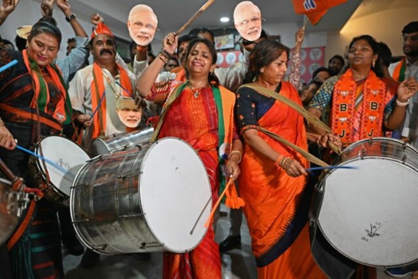 Bharatiya Janata Party (BJP) supporters celebrated their third term in power, even though