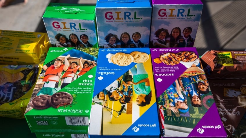 Girl Scout cookie boxes