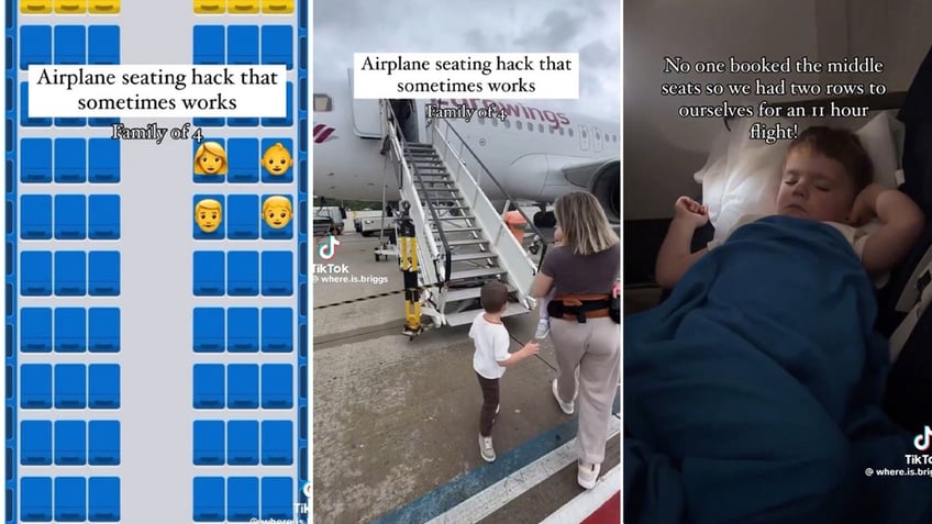 viral airplane seat hack on TikTok split