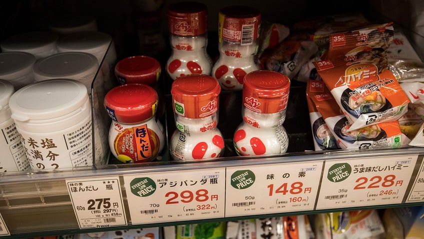 MSG for sale on shelves in Japan.