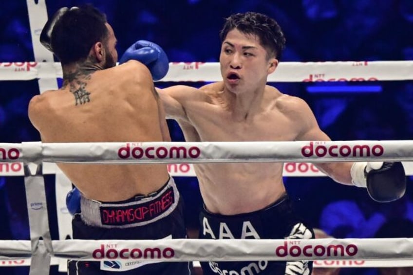 Undisputed super-bantamweight world champion Naoya Inoue (right) will defend his titles ag