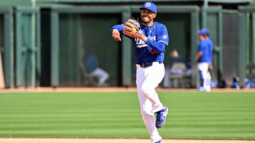 Mookie Betts playing infield