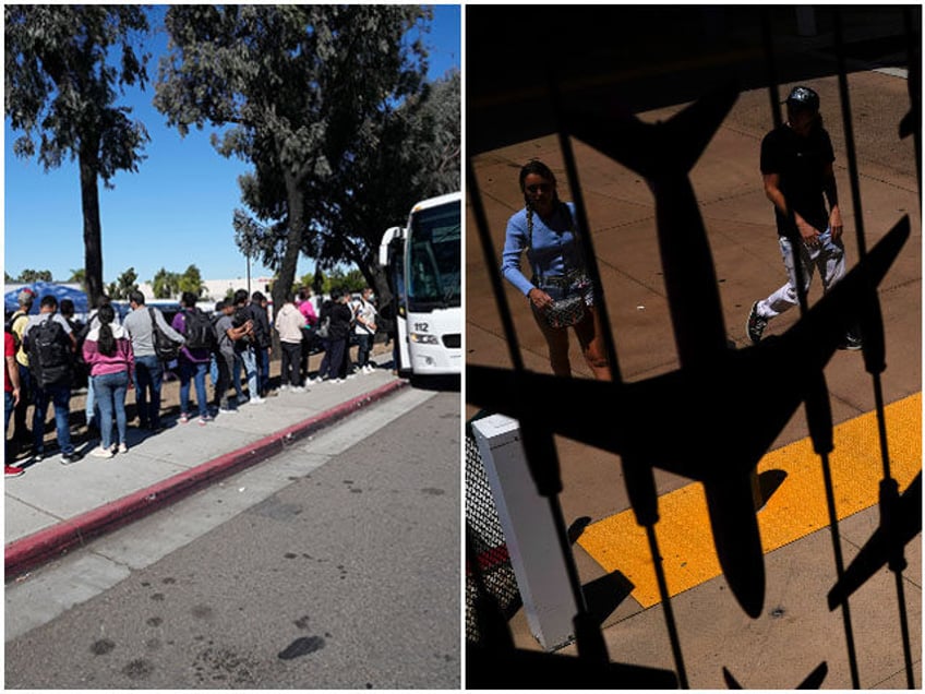 more than 300 border crossers sleep for days at san diego airport while waiting for flights to other states