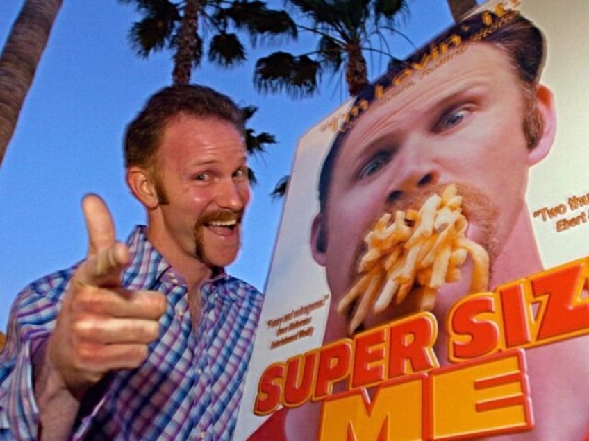 Morgan Spurlock poses at the Los Angeles premiere of his film “Super Size Me,” Thursda