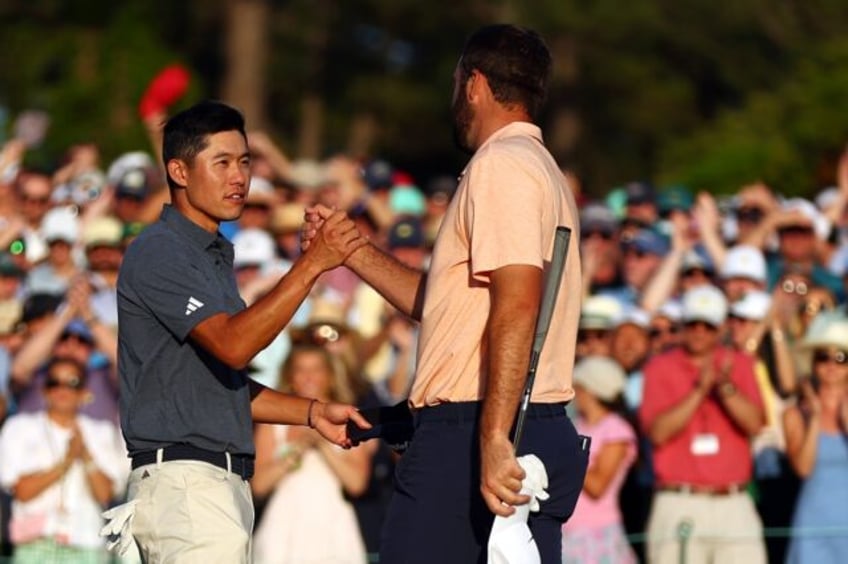 Two-time major winner Collin Morikawa, left, said he picked up some ways to boost his own