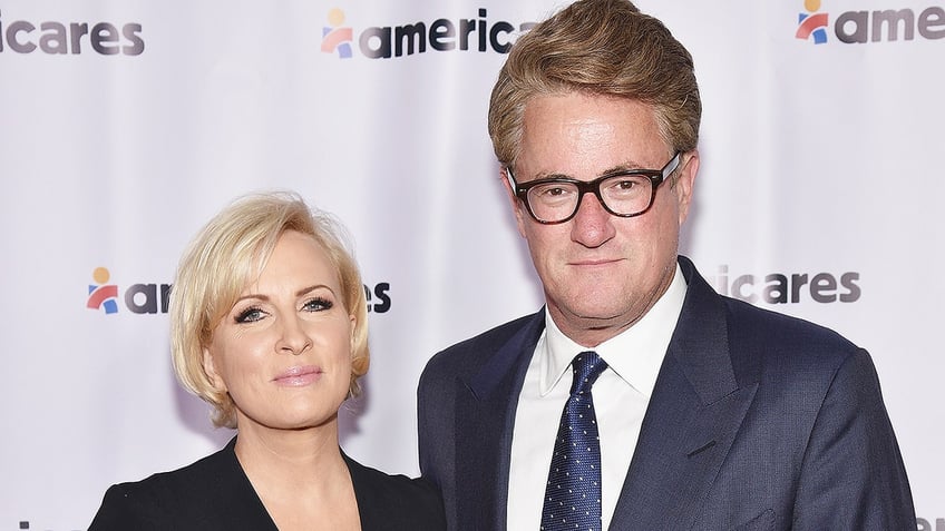 ARMONK, NY - OCTOBER 14: Co-hosts Mika Brzezinski (L) and Joe Scarborough attend the 2017 Americares Airlift Benefit at Westchester County Airport on October 14, 2017 in Armonk, New York. (Photo by Bryan Bedder/Getty Images for Americares)