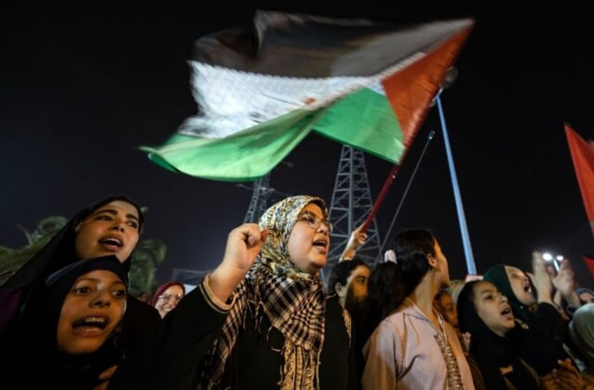 Protesters demonstrate in solidarity with Palestinians