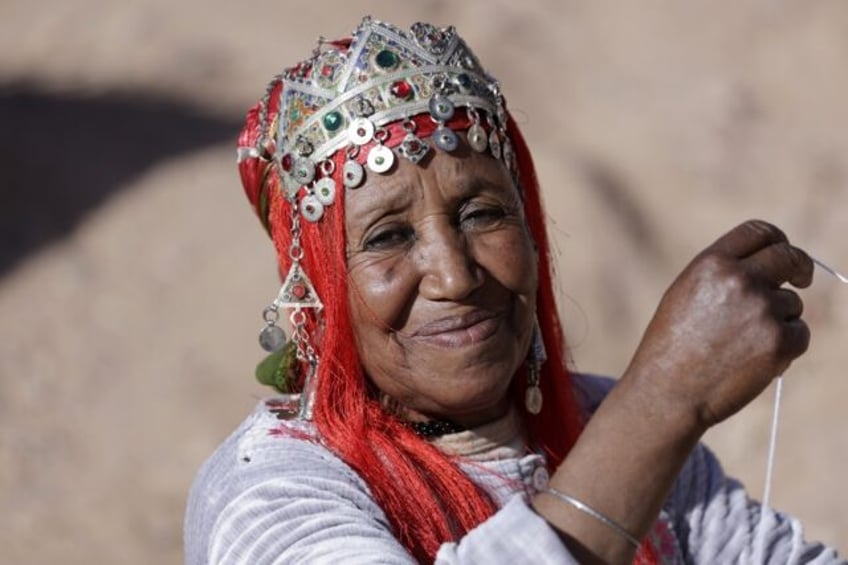 Women in southern Morocco have kept on the tradition of weaving carpets despite its meagre