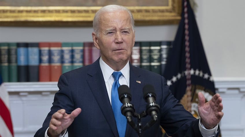 President Biden speaking in Roosevelt Room