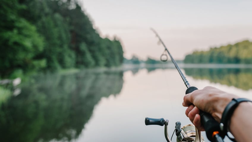 A close-up photo of fishing pole