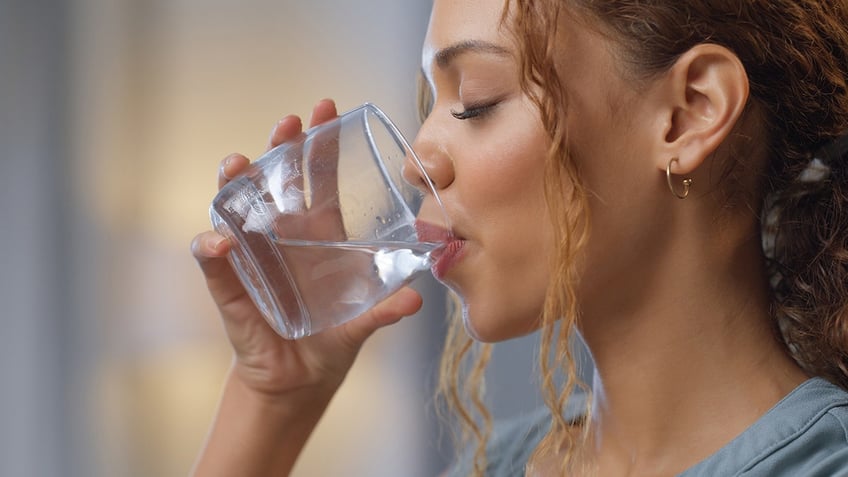 drinking glass of water