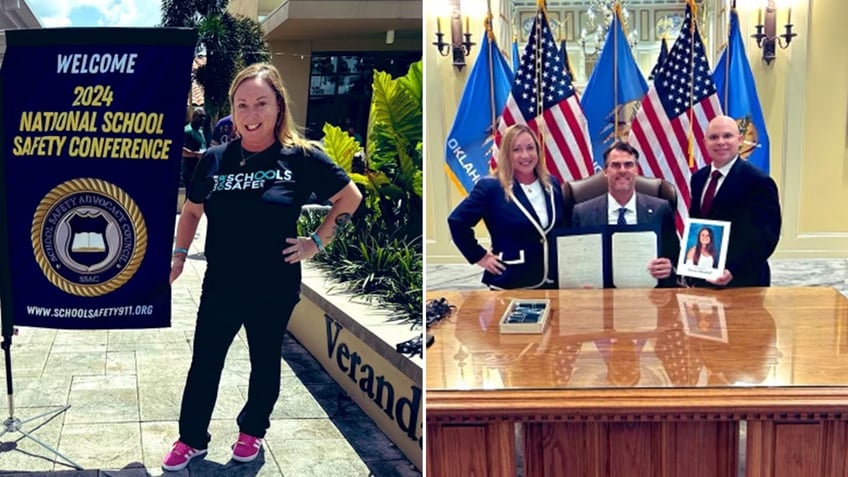 Oklahoma Governor Kevin Stitt with Lori Alhadeff and husband Dr. Ilan Alhadeff