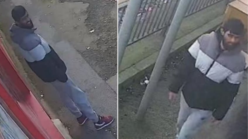 Split image of suspect at bus stop