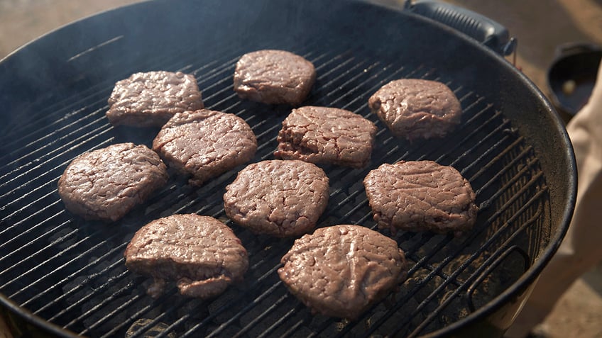 Burgers on a grill