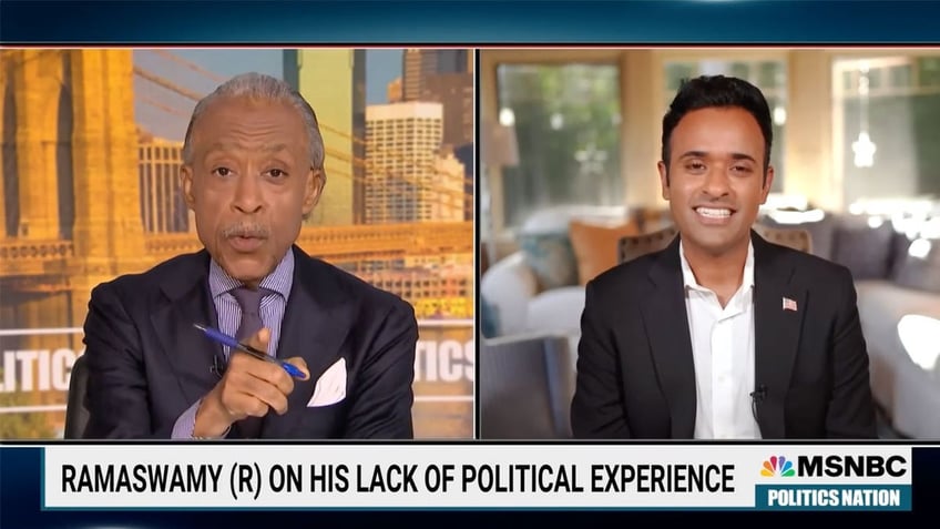 msnbcs al sharpton grills vivek ramaswamy on his lack of political experience following viral 2003 exchange