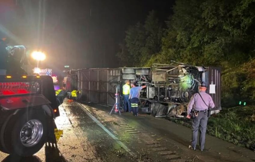 multiple passengers dead after charter bus crashes in pennsylvania police say