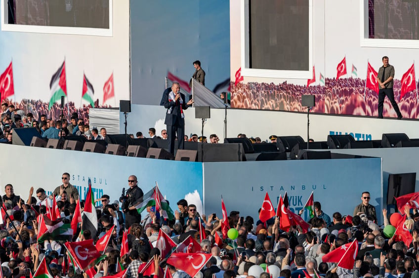 murderer israel erdogan leads 15 million people in pro hamas airport takeover