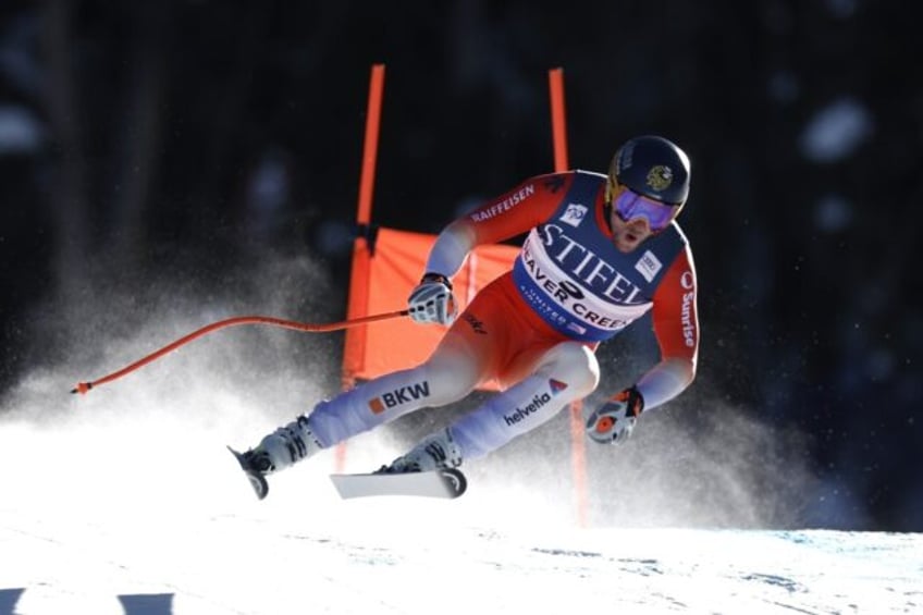 Switzerland's Justin Murisier wins the men's alpine World Cup downhill at Beaver Creek