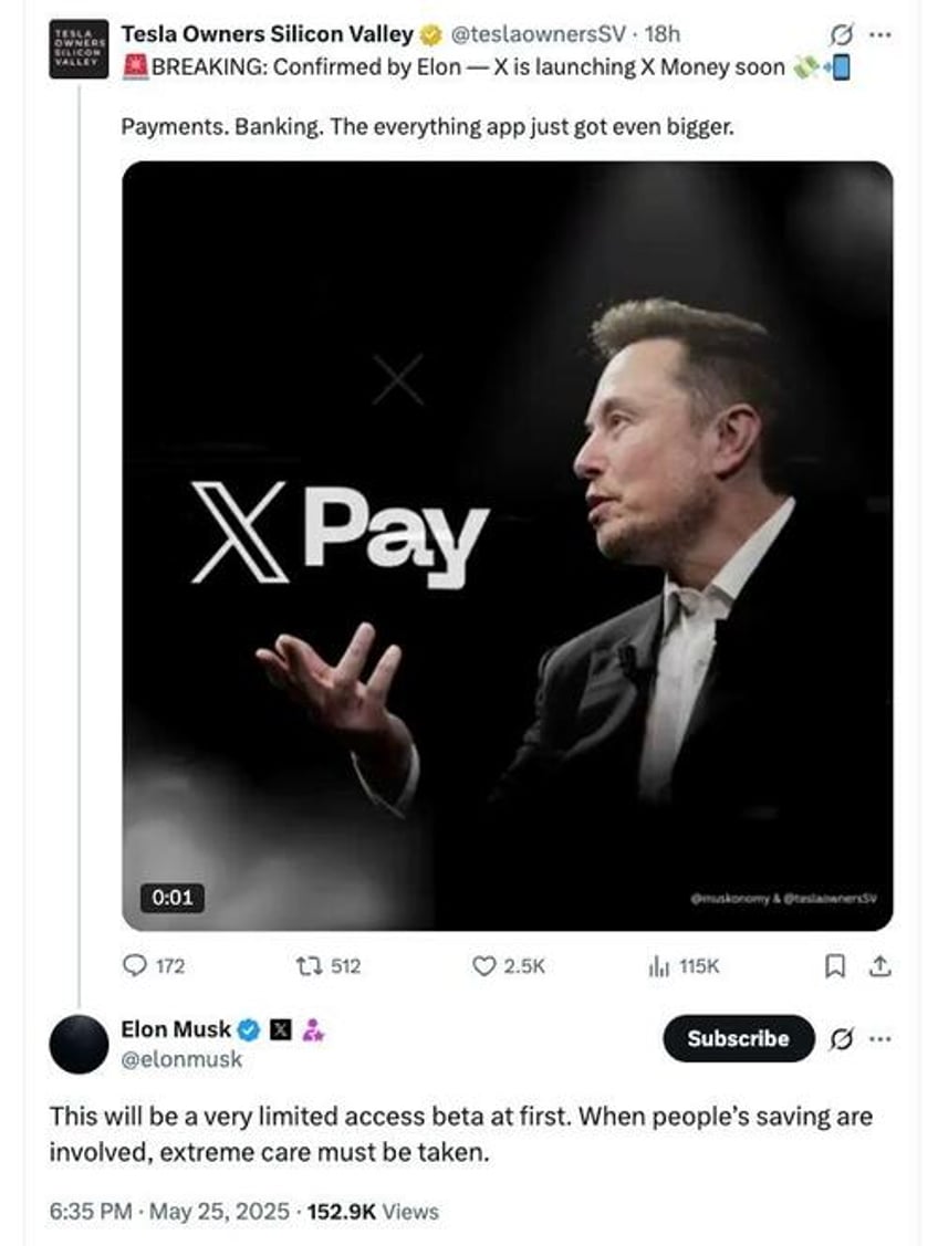 musk confirms x money beta testing ahead of planned 2025 launch