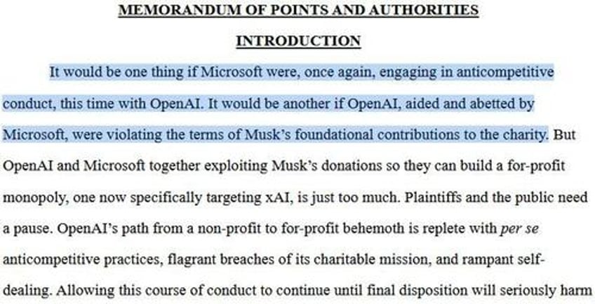 musk pushes again to block openais illegal conversion to for profit model