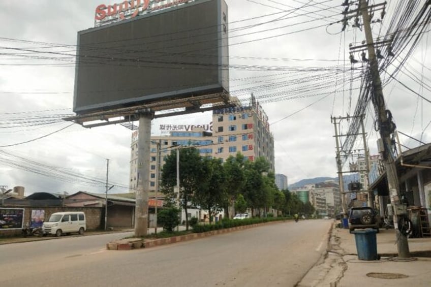 Near-deserted streets in Laukkai in Myanmar's northern Shan State in mid-July