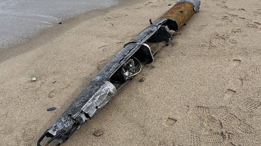 Cold War fuselage on beach