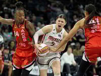 Mystics’ Jade Melbourne chips tooth in gruesome injury after getting elbowed by Aces’ Chelsea Gray