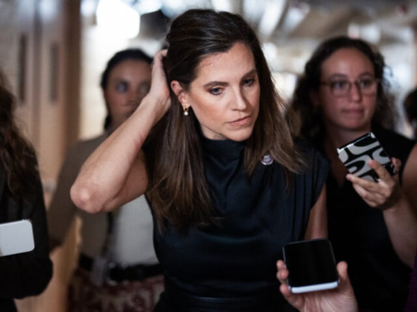 UNITED STATES - SEPTEMBER 19: Rep. Nancy Mace, R-S.C., talks reporters after a meeting of the House Republican Conference in the U.S. Capitol on Tuesday, September 19, 2023. (Tom Williams/CQ Roll Call)