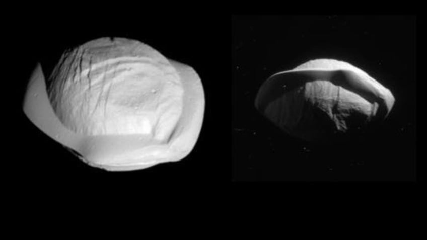 nasa publishes never before seen photos of ravioli moon orbiting saturn