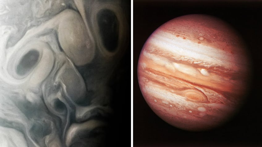 nasa spacecraft snaps face figure on jupiter during close flyby of the planet see the photos