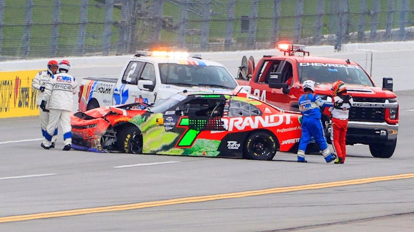 Justin Allgaier crash