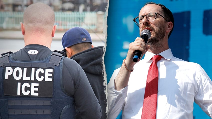 ice officers, left; Nashville Mayor, right