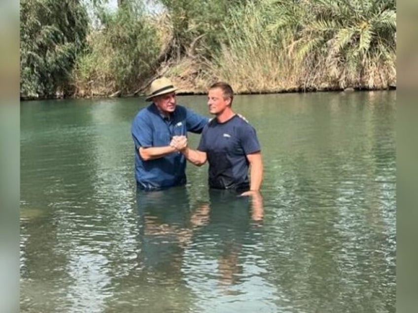 national geographic host bear grylls fulfills dream of being baptized in jordan river