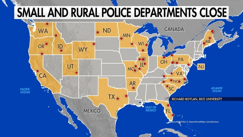 national police shortage is causing small town police departments across the us to close