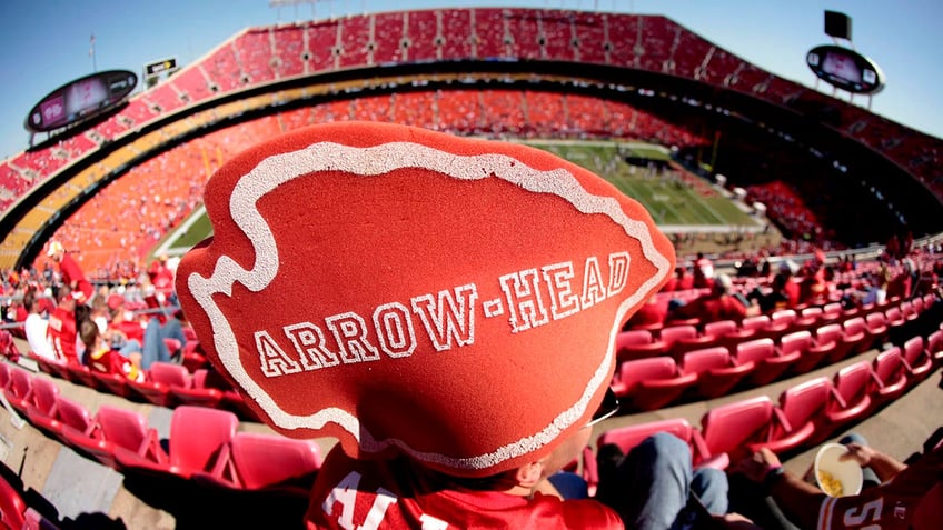 Fan watches a Kansas City Chiefs pregame