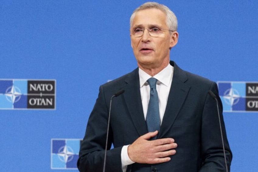 NATO Secretary General Jens Stoltenberg speaks at NATO headquarters in Brussels on June 14