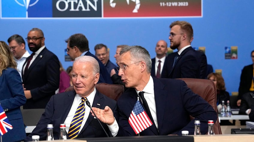 President Biden, left, with NATO Secretary General Jens Stoltenberg