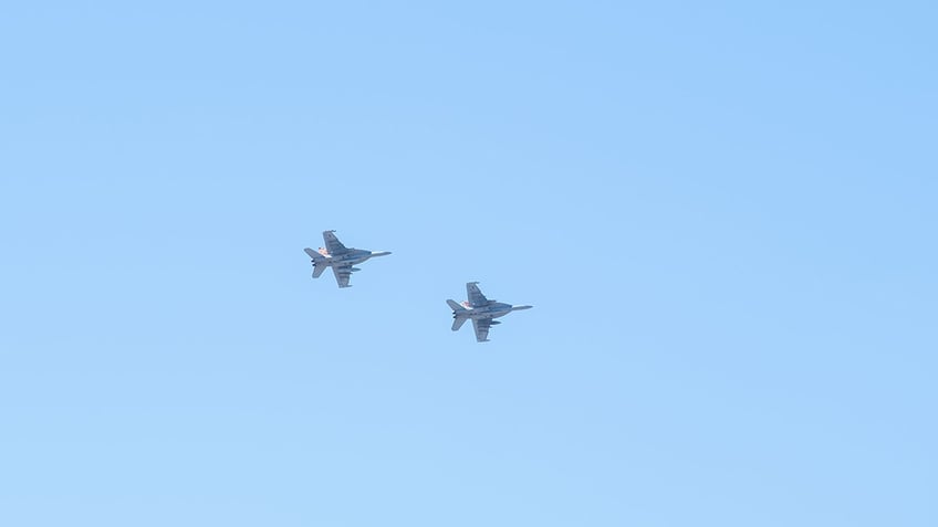 Two planes flying