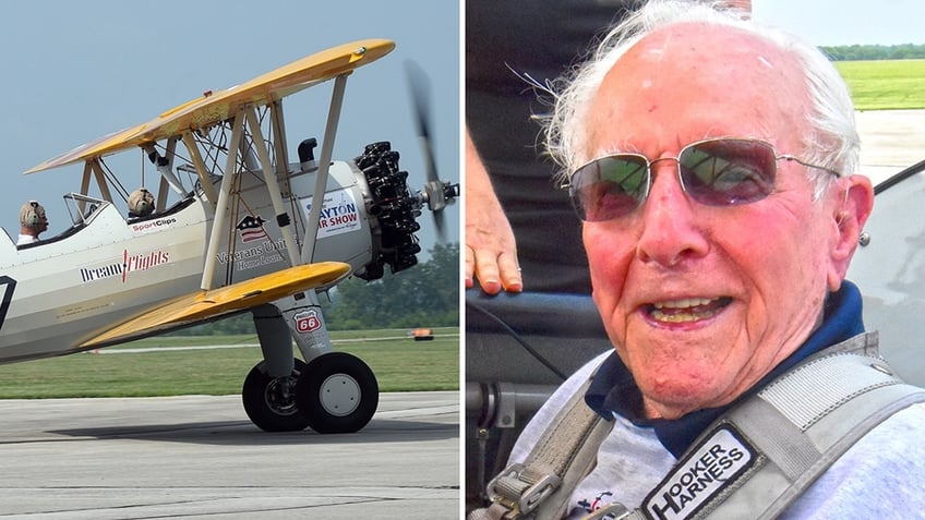 navy veteran airman age 100 flies again on vintage world war ii pilot training biplane