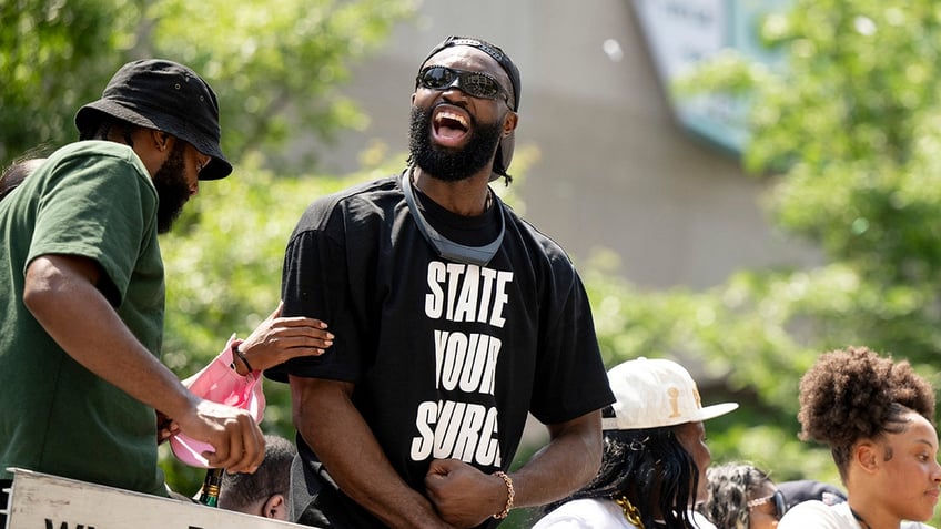 Jaylen Brown attends Celtics victory parade