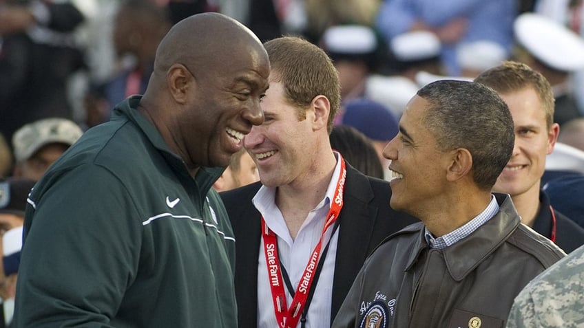 Magic Johnson and Barack Obama