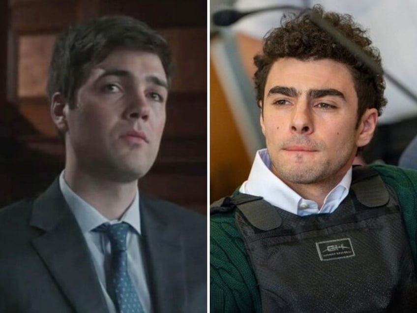 LEFT: Screenshot from NBC's "Law and Order." RIGHT: Luigi Mangione, accused of fatally sho