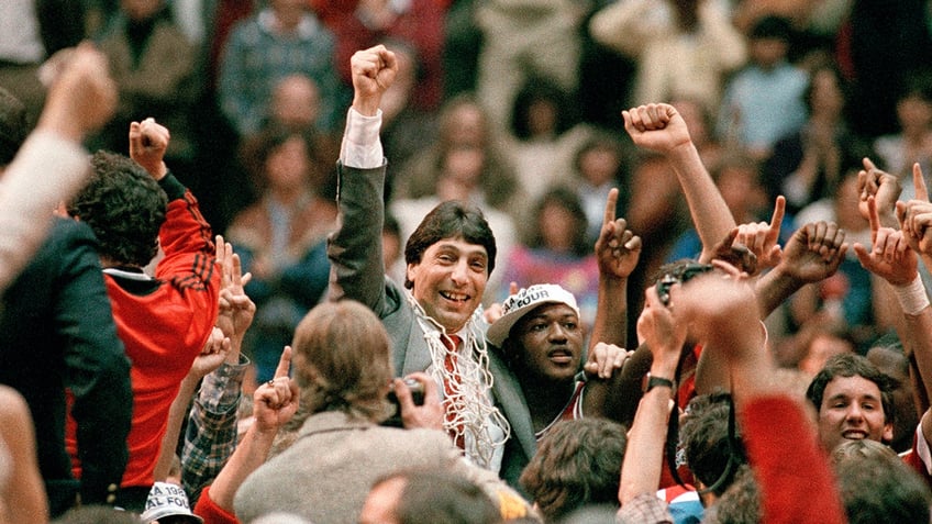 Jimmy Valvano celebrates