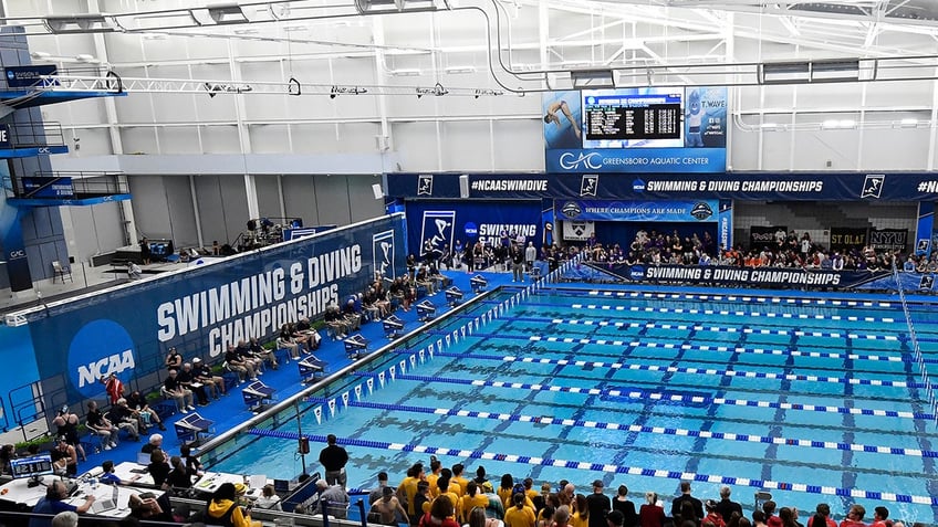 View of swim meet