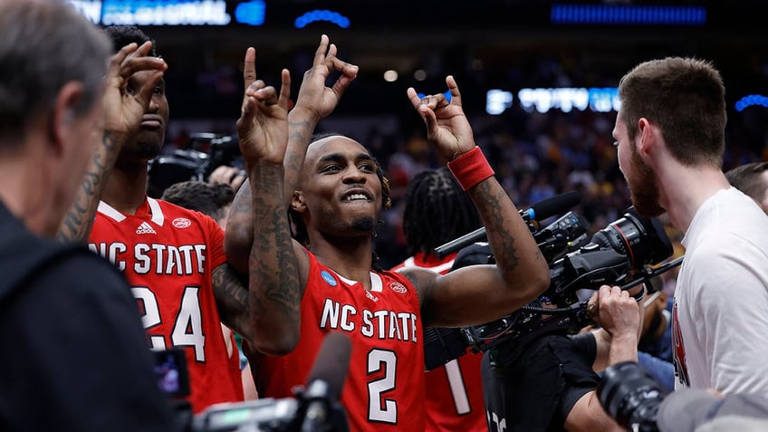 North Carolina State players celebrate