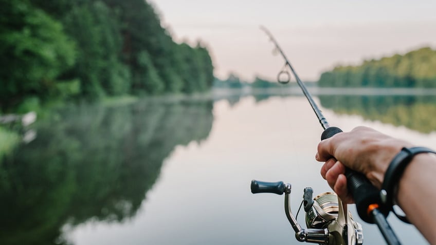 fishing scene with pole