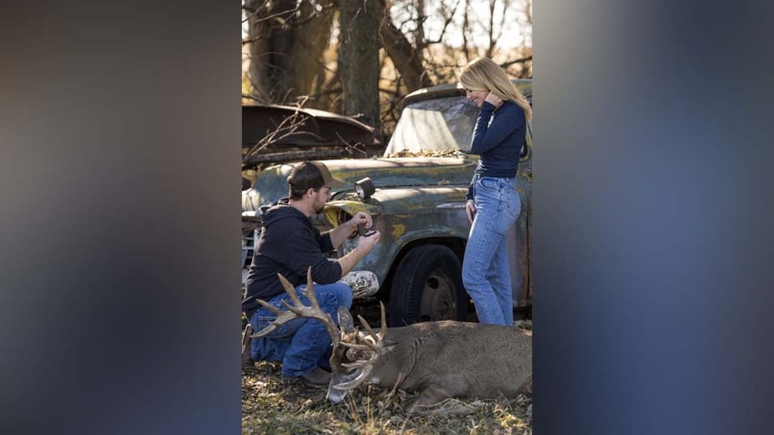 nebraska woman gets marriage proposal after killing big buck on hunting trip